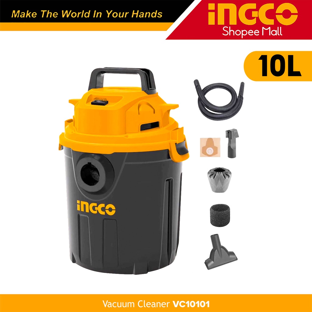 Ingco VC10101 Vacuum Cleaner Wet And Dry For Household Cleaning 1000W