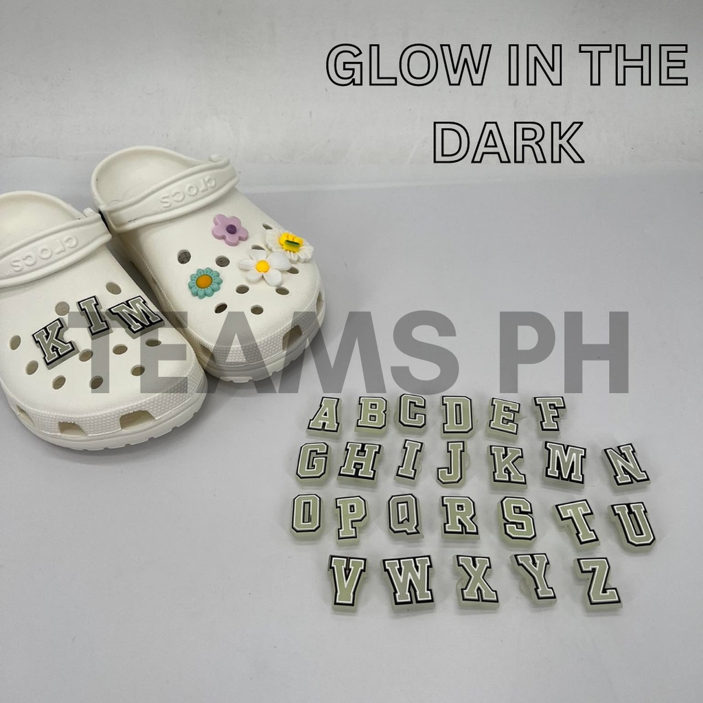 CROCS JIBBITZ CHARM ACCESSORY GLOW IN THE DARK LETTERS AZ Shopee