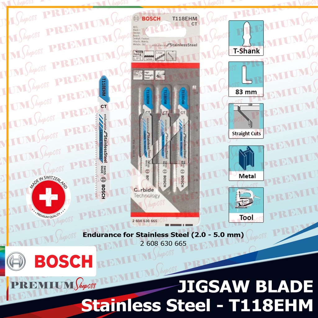Bosch T118EHM Stainless Steel Jigsaw Blade 2608630665 SS Sheet Inox