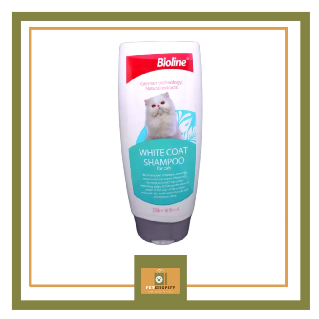 BIOLINE WHITE COAT SHAMPOO FOR CATS (Available in 200mL) Shopee