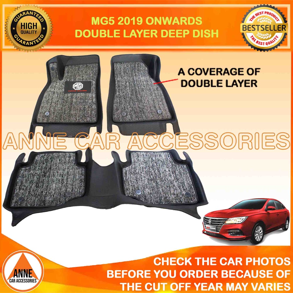 Double Layer 7D Deep Dish Matting for MG MG5 2019 - 2023 Model Mat High ...