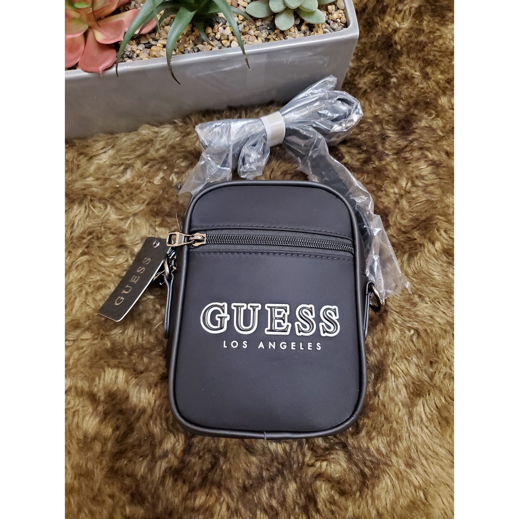 Original GUESS MEN Crossbody Bag Logo Nylon Crossbody Imported from