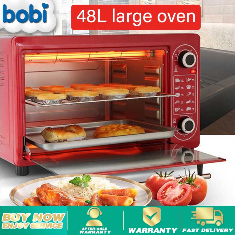 BOBI 48L Household electric oven bakes cakes and bread with timer