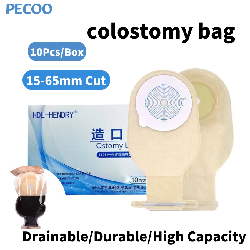 HDR 10pcs Colostomy Bag 57mm Stoma Bag Drainable one-piece System ...