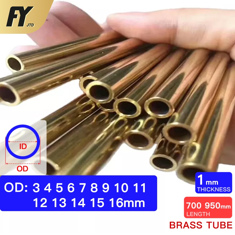 23pcs Brass pipe wall 1mm length 700mm 950mm OD 316mm brass tube piping 3 4 5 6 7 8 9 10 11 12