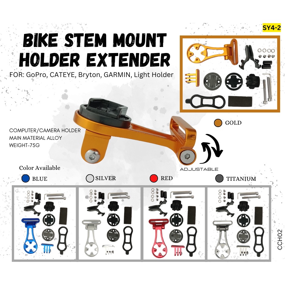 Bike Computer Camera Mount Holder Bicycle Stem Extension Alloy | Shopee ...