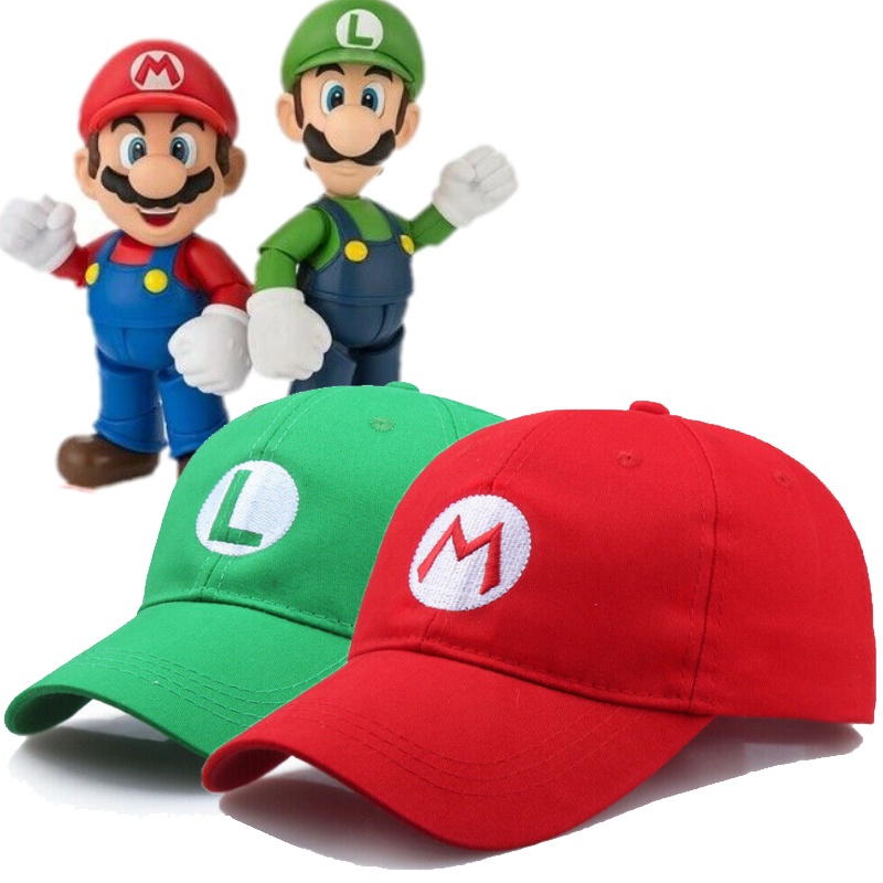 Super Mario Mario baseball cap embroidered cotton sun hat Mario cartoon ...