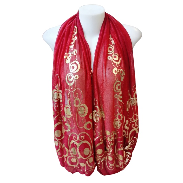 Clearance low price gold print scarf women's scarves shawl silk scarf