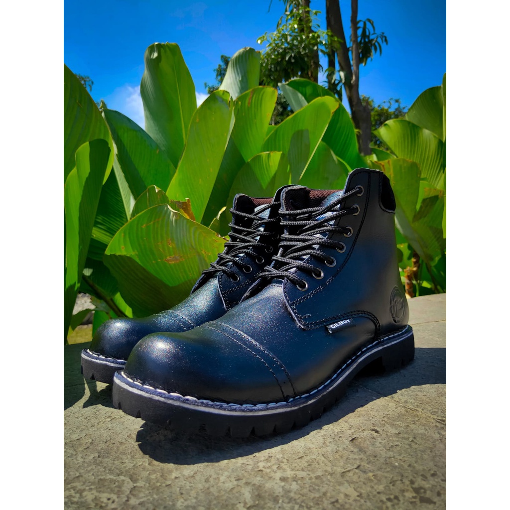 GILBOY GENUINE LEATHER SHOES MEN'S SAFETY BLACK ROSEL BOOTS | Shopee ...