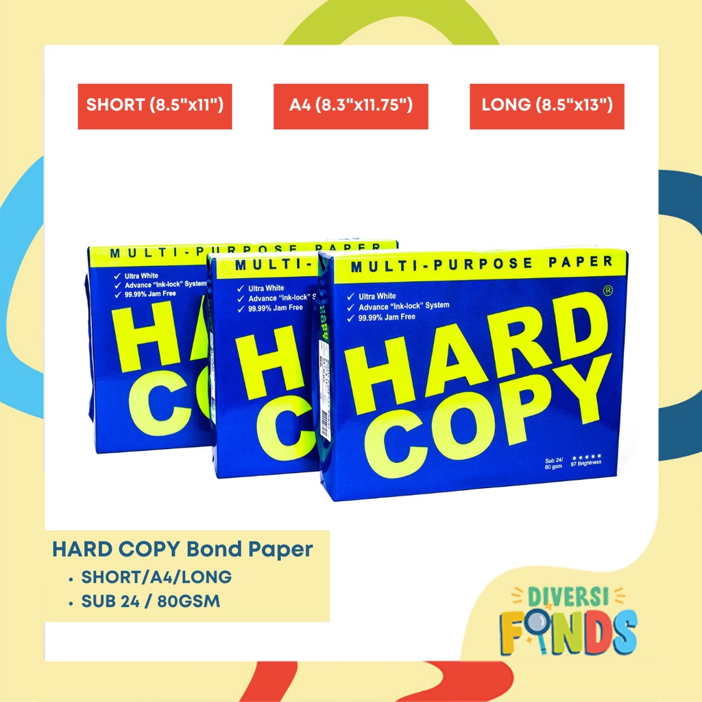 Hard Copy Hardcopy Bond Paper Copy Paper Sub 24 80gsm Thick Shortletter And A4 Shopee 3813