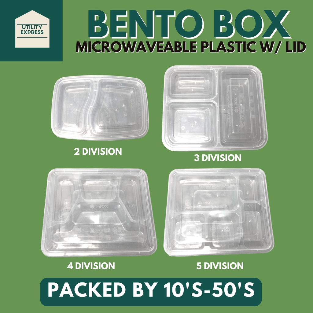 Microwaveable Plastic Bento Box with Lid [ 2 / 3 / 4 Division ] 10