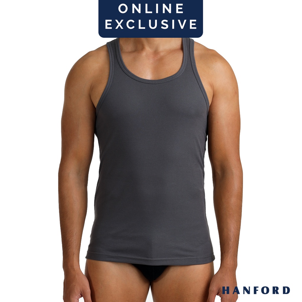 Hanford Men Racerback / Muscle Rib Tank Hunter - Assorted (Single Pack ...