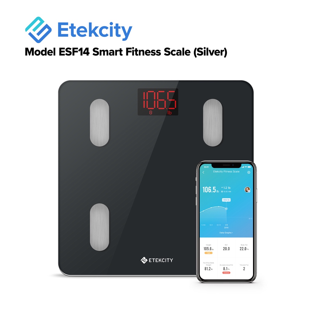Etekcity Smart Fitness Scale ESF14 (Black) Shopee Philippines