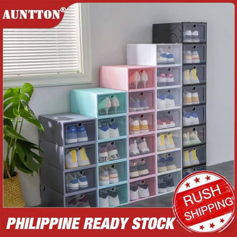 COD Shoe Box Transparent Organizer Stackable Folding Drawer Shoe Box ...