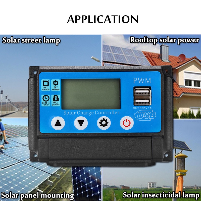 Happylife 10/20/30/40/50A MPPT Solar Controller LCD Solar Charge ...