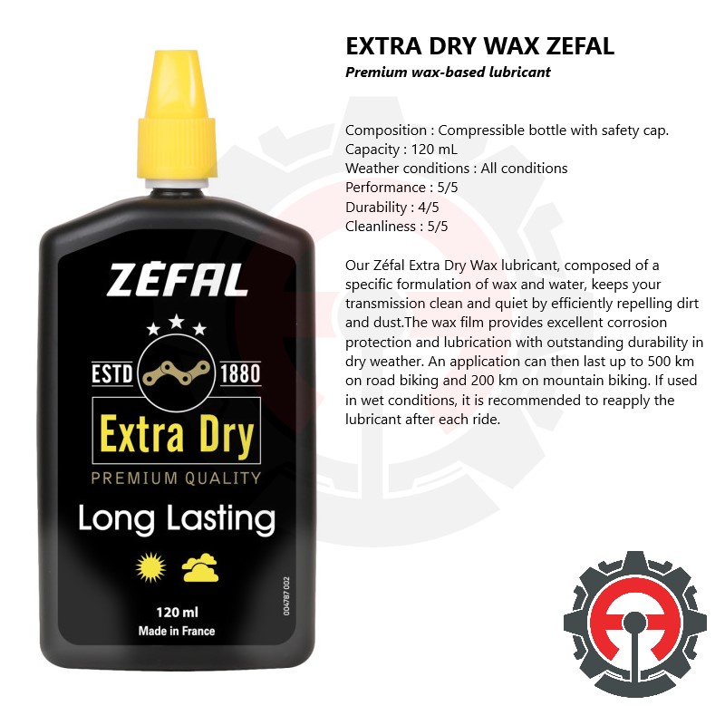 Zéfal - Extra Dry Wax - Premium wax-based lubricant