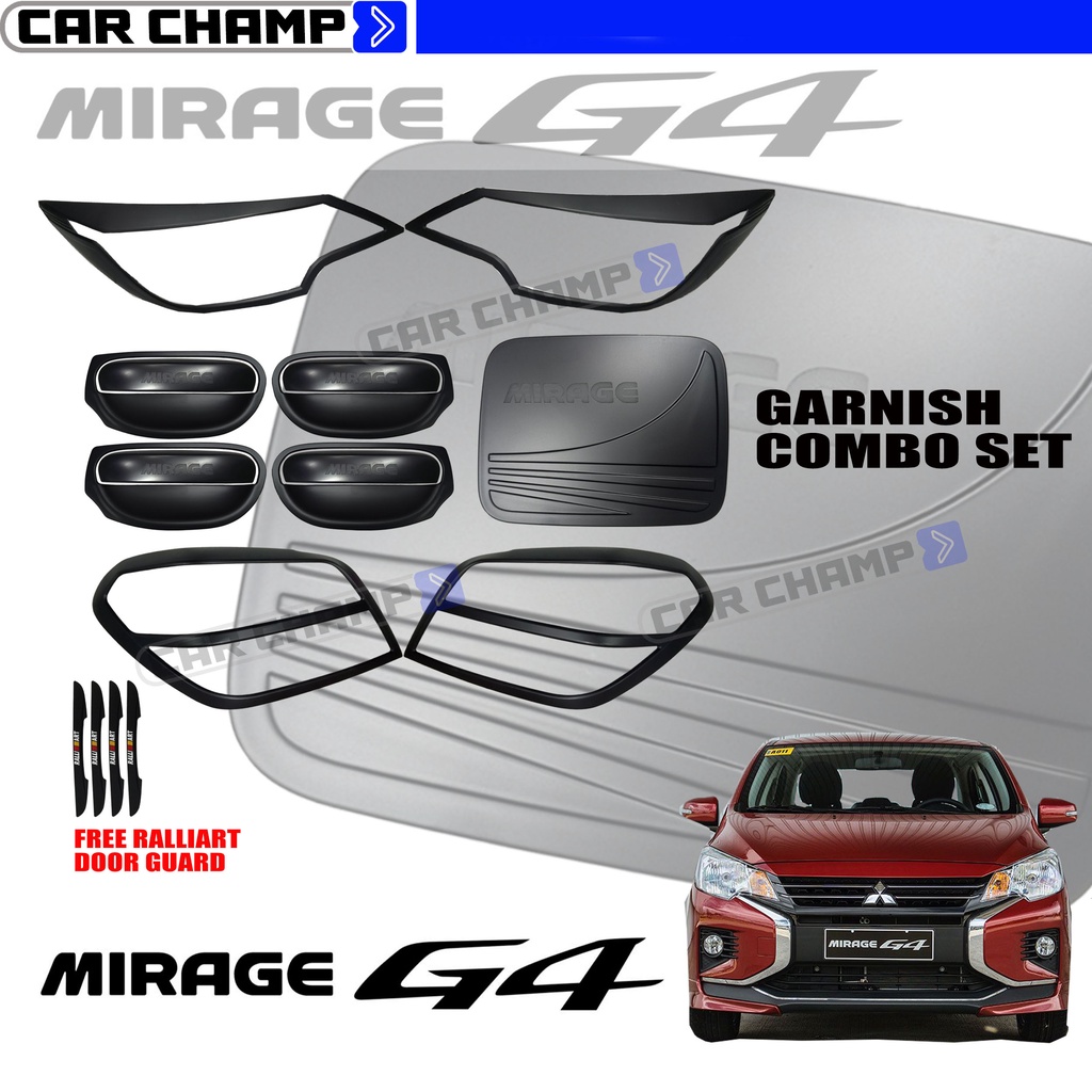 Mitsubishi Mirage G4 2021 to 2025 Garnish Combo set cover MATTE BLACK