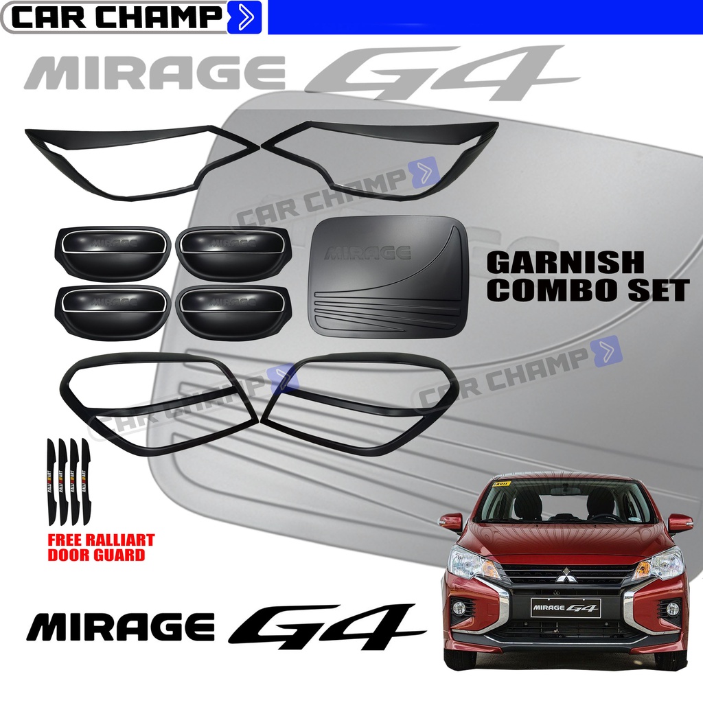 Mitsubishi Mirage G4 2021 to 2024 Garnish Combo set cover MATTE BLACK