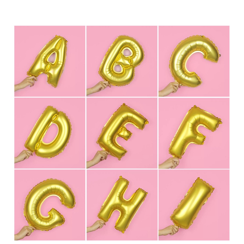 16 inch Gold A Z Letter Foil Balloon Birthday Wedding Anniversary