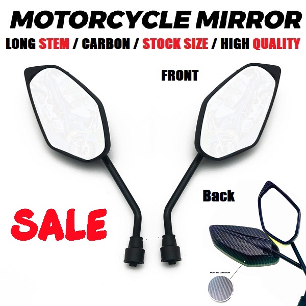 KAWASAKI BAJAJ Motorcycle Side Mirror dahon type Carbon & long stem