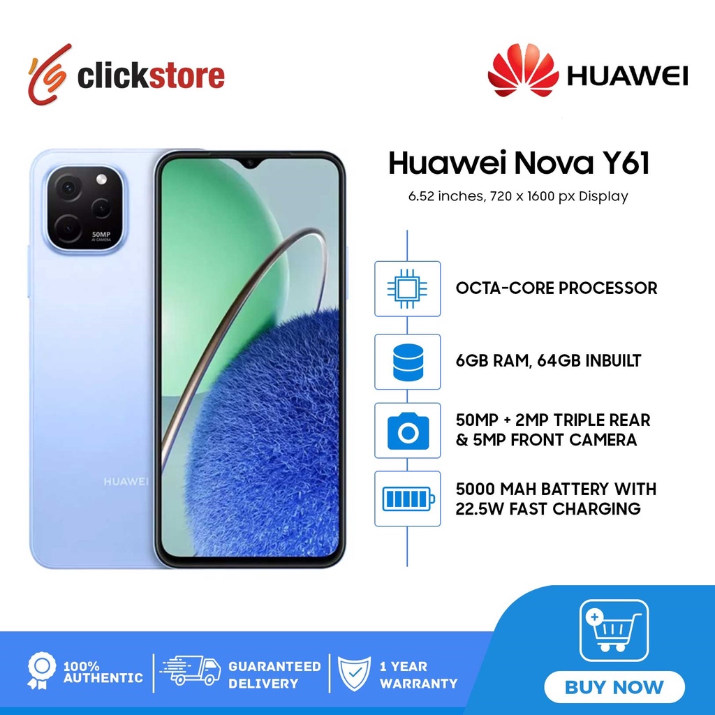 ComWorks Official Store | Huawei Nova Y61 | 6GB 64GB | 6.52 inches ...