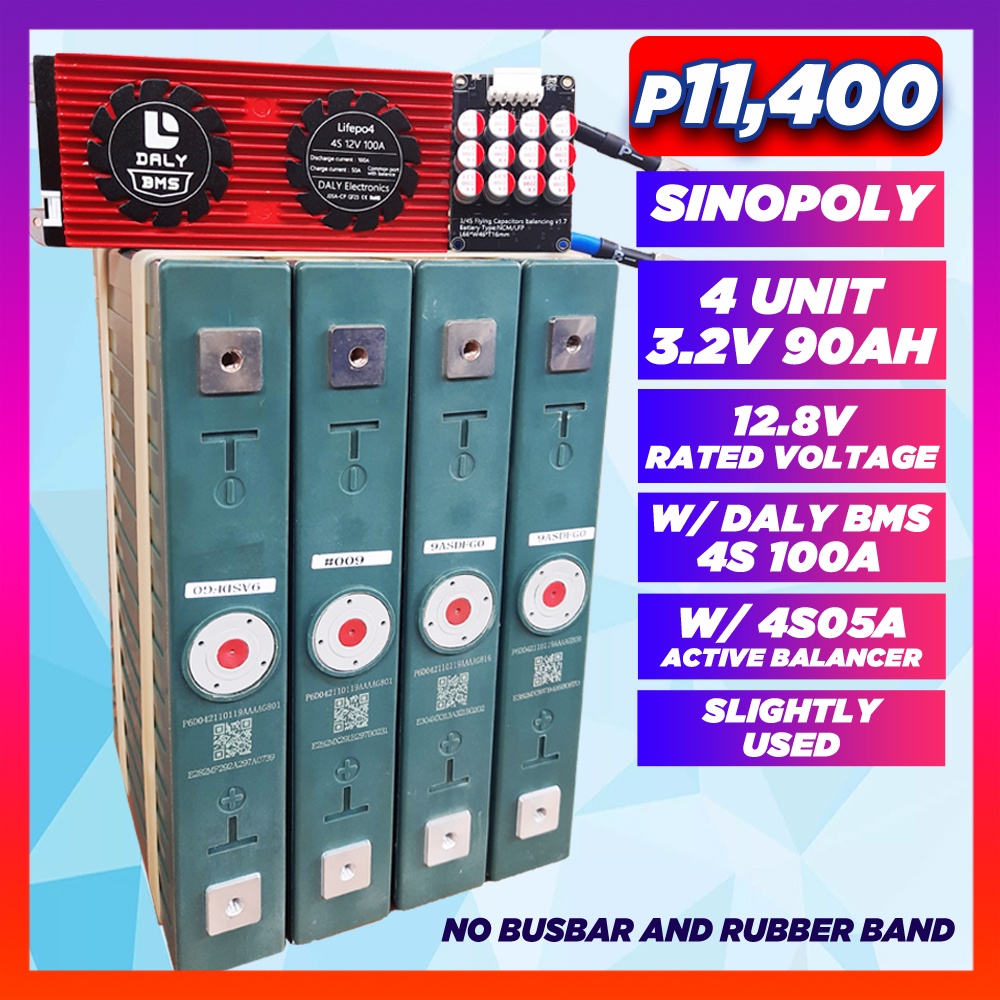 Lifepo4 Battery 4pcs SinoPoly 3.2V 90ah Prismatic LiFePO4 Lithium Ion ...