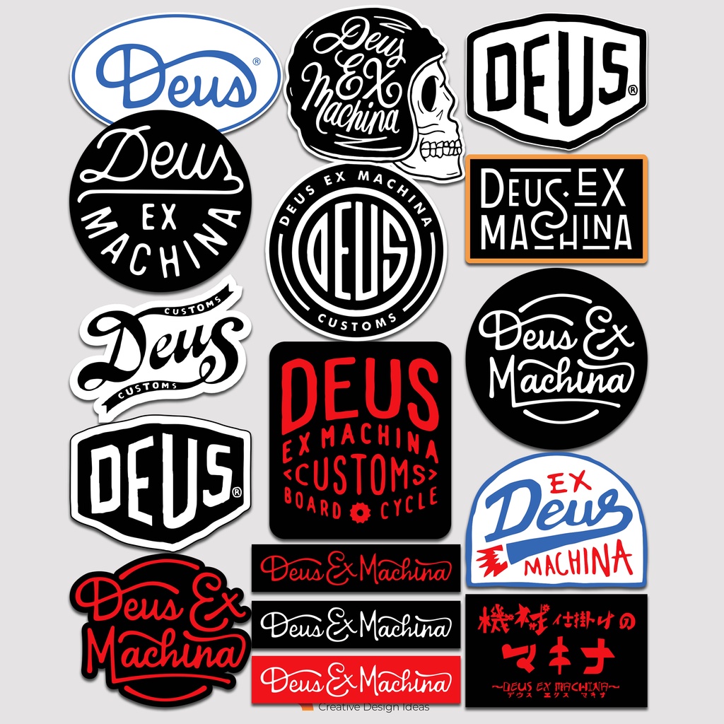 Glossy Lamination Vinyl Motorcycle Sticker Deus Ex Machina Brand ...