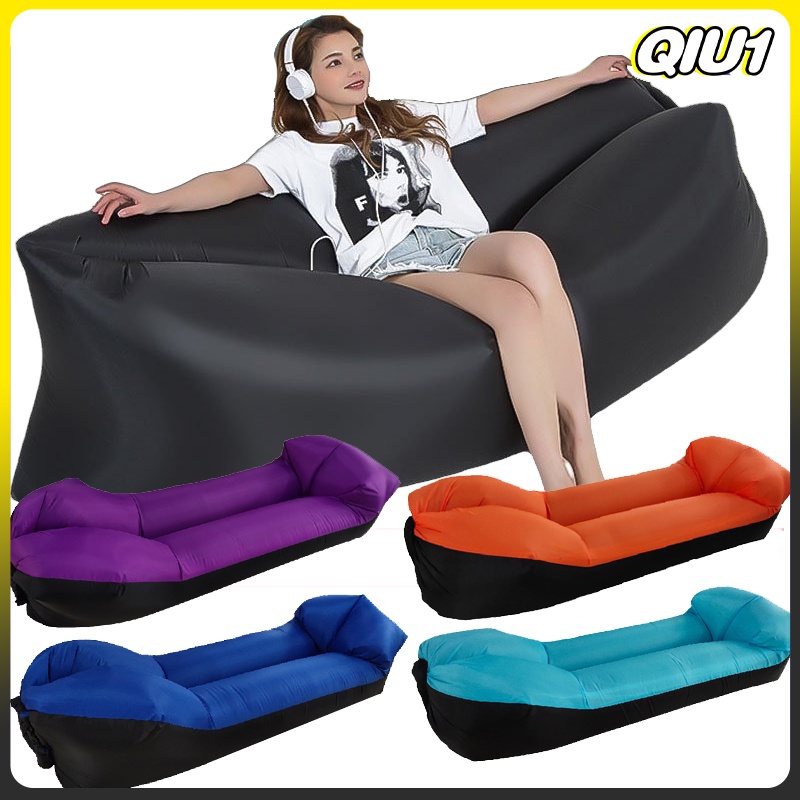 Outdoor Portable Air Inflatable Sofa Bed With Head Rest Pillow Heavy ...