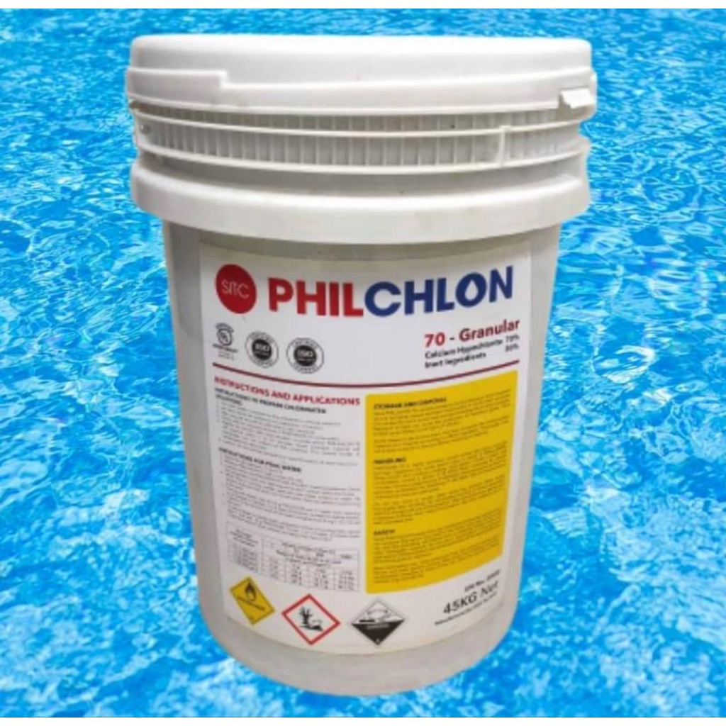 PHILCHLON Pool Chlorine Granules for Swimming Pools (26 kilos) | Shopee ...