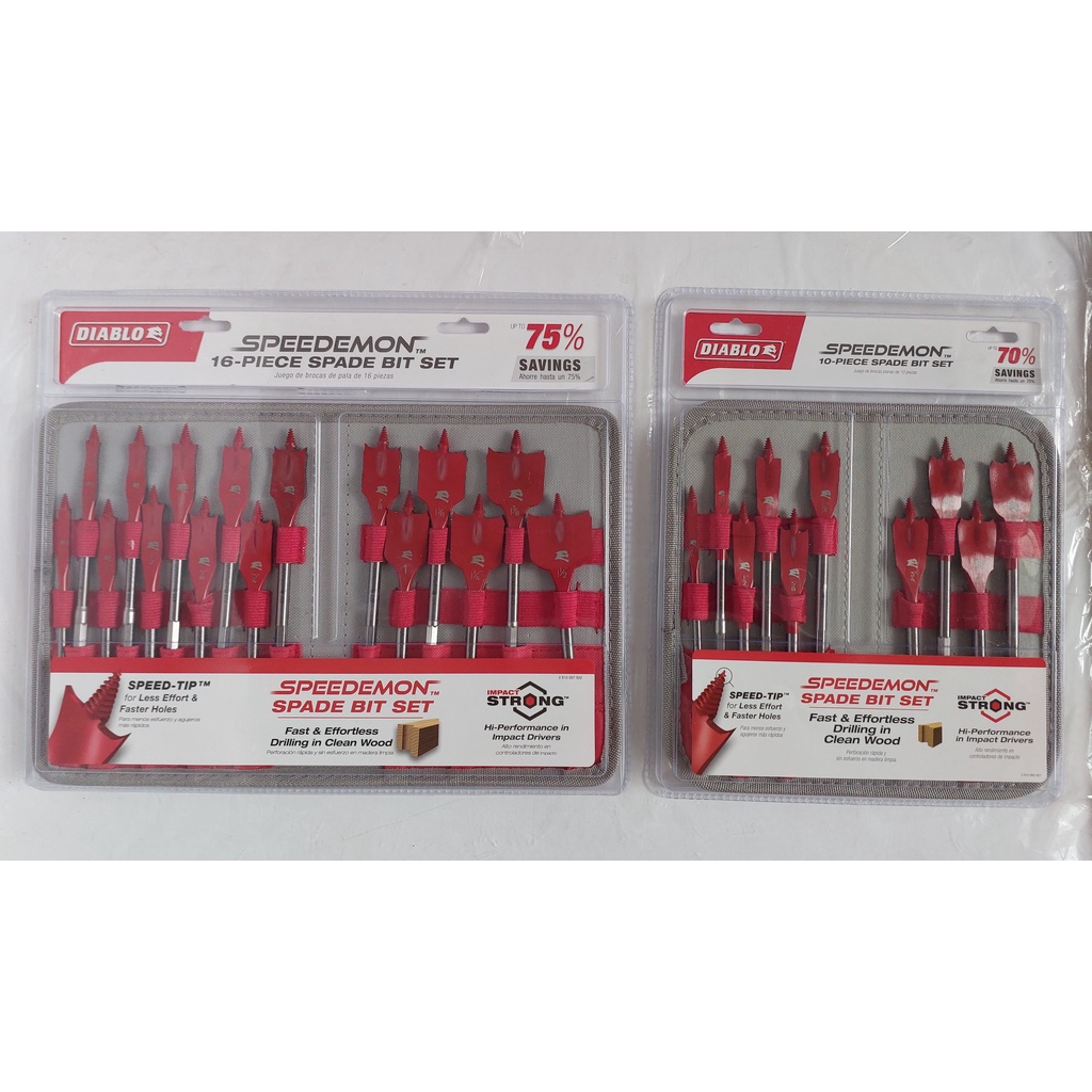 Diablo Speedemon Spade Bit Set 10-Piece 16-Piece NewUSA | Shopee ...