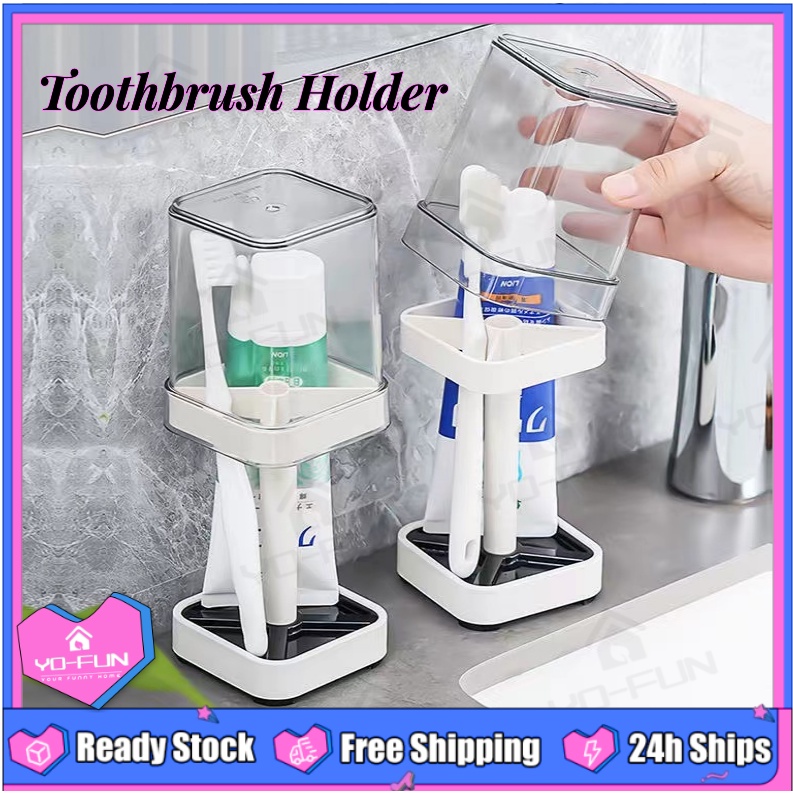 Yo-Fun Bathroom Organizer Dustproof Toothbrush Holder Toothpaste ...