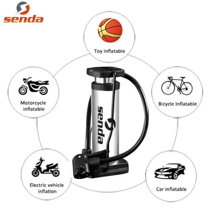 Senda Bike Pump Bicycle Foot Pump Mini Portable High Pressure Floor