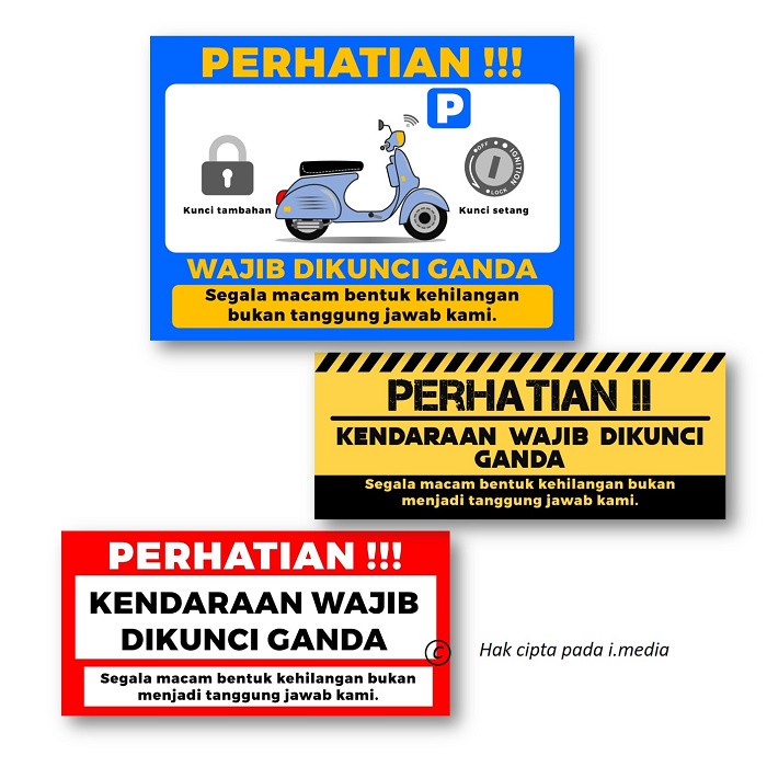 PARKING STICKER | DOUBLE KEY WARNING STICKER | PARKING STICKER | DOUBLE ...