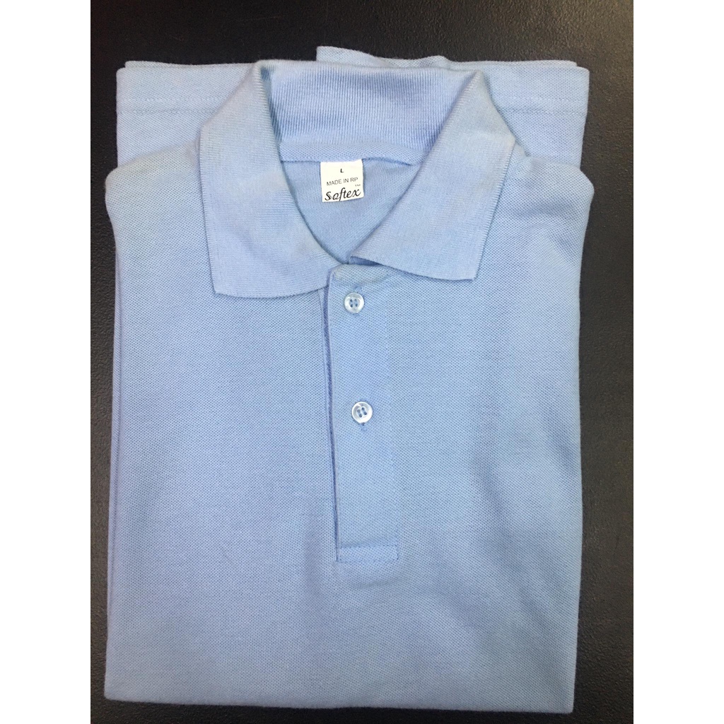 SOFTEX Light Blue | Plain Honeycomb Poloshirt | Shopee Philippines