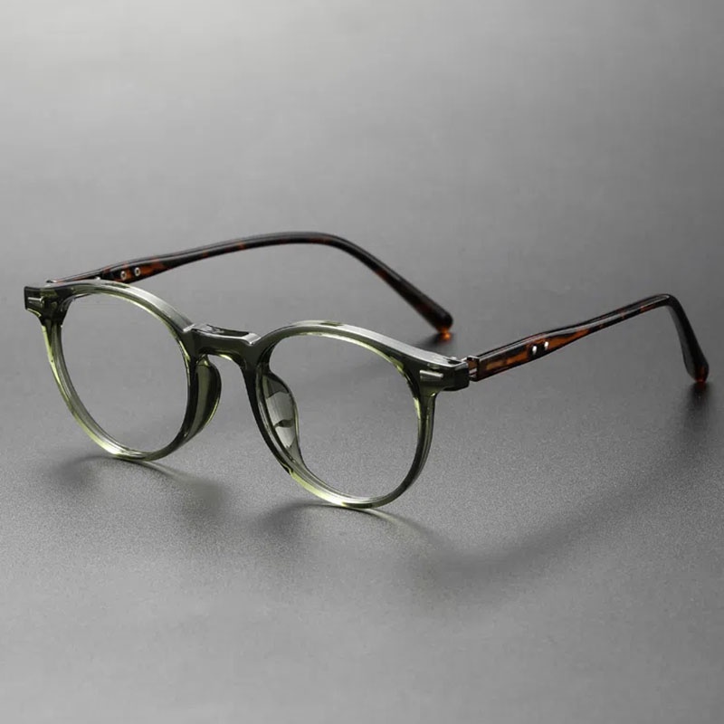 Vintage Optical Anti Blue Ray Glasses Frame Men Women Fashion Retro Round  Acetate Spectacle Frame for Female Male Plate Eyeglasses