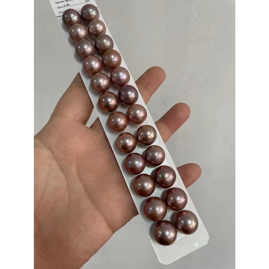 Pair of 15-16mm Edison Freshwater Pearl Purple Color Loose Beads