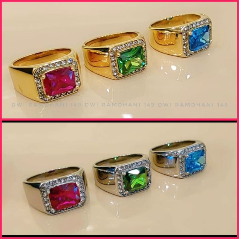 Luxury Titanium Gem Di4mond Men's Ring | Shopee Philippines