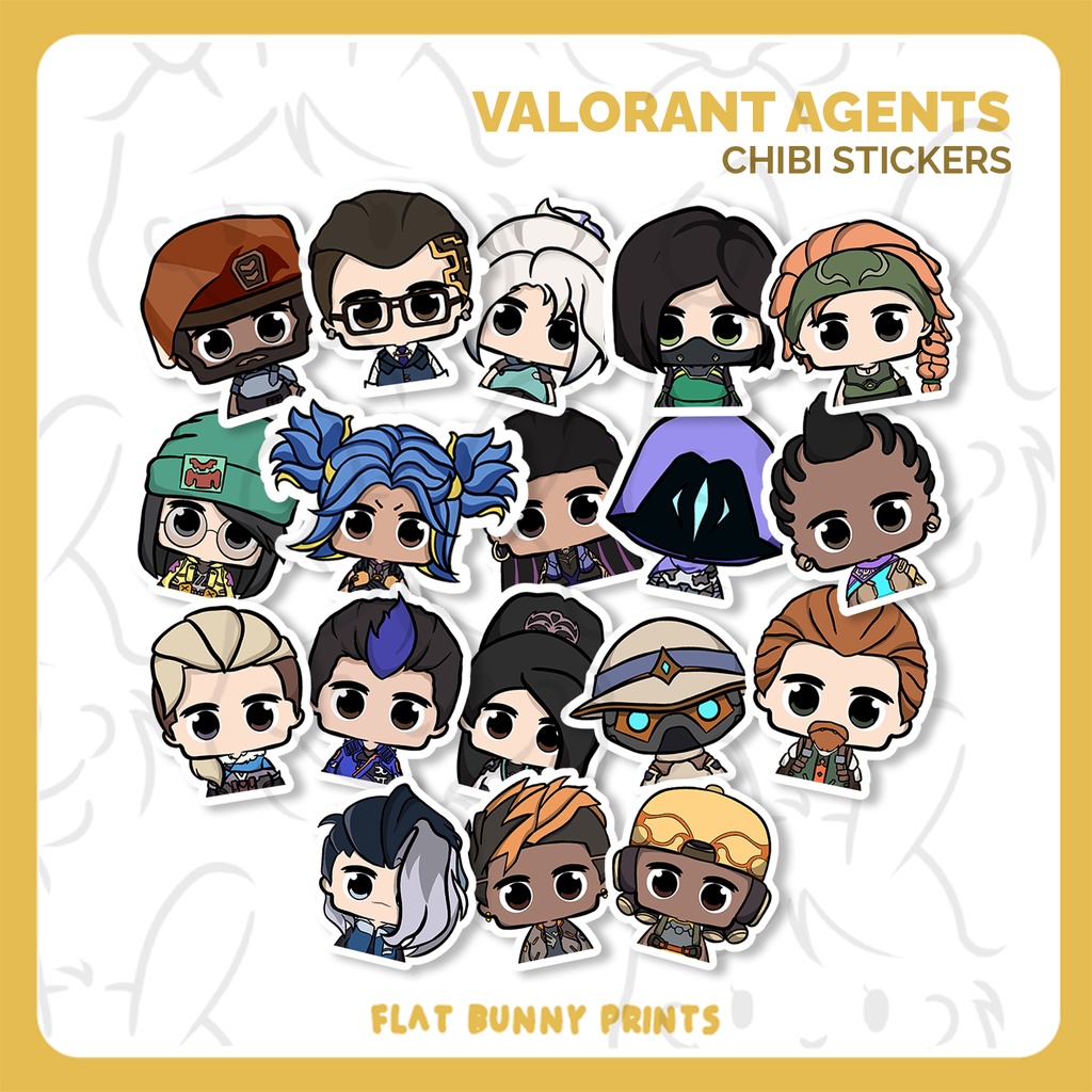 Valorant Waterproof Stickers Flat Bunny Prints Shopee Philippines