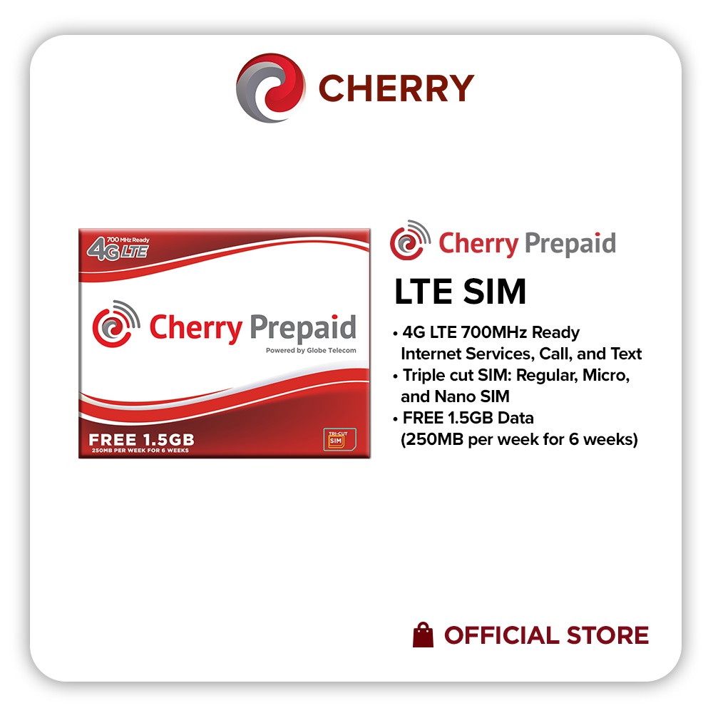 Cherry Prepaid 4G LTE Sim Card (1 Piece) | Shopee Philippines