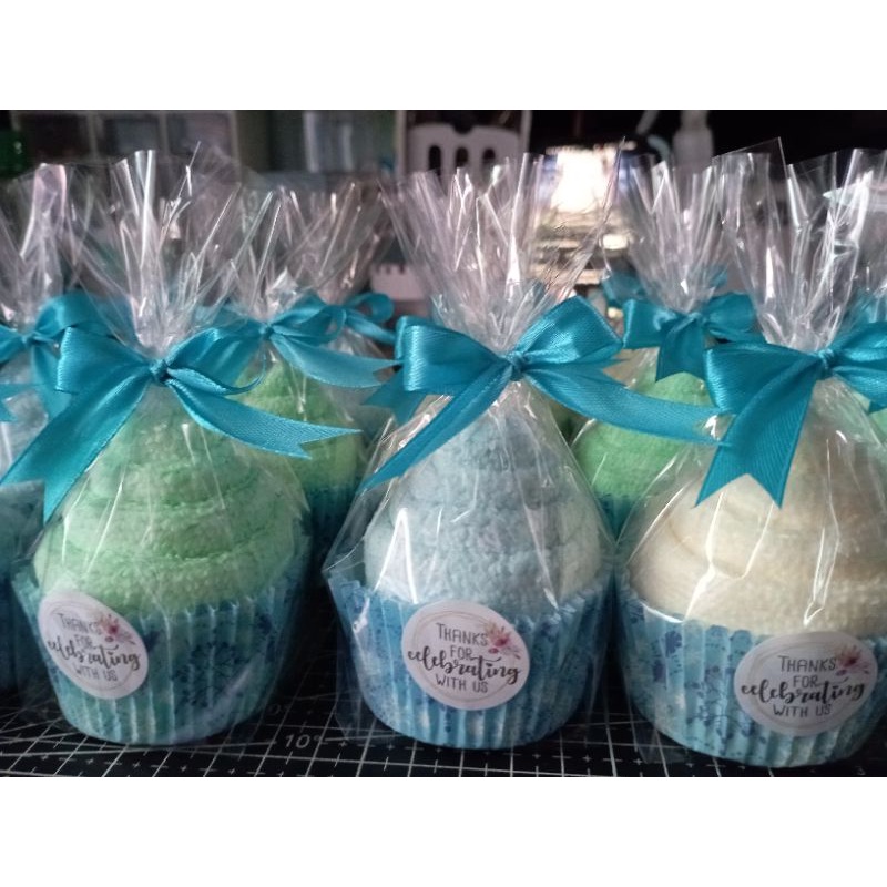 Towel Souvenir Cupcake Design (Christening/Birthday) Shopee Philippines