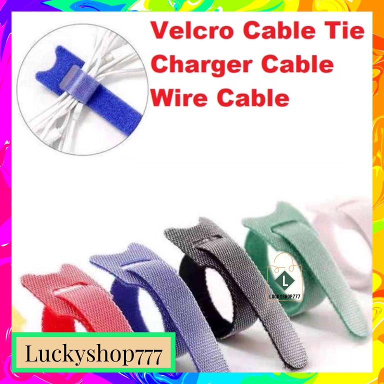 2pcs Velcro Cable Tie Self Adhesive Nylon Reusable Computer Data ...