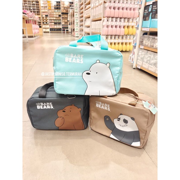 Miniso We Bare Bears Lunch Bag (sz.24x11x19cm) Shopee Philippines