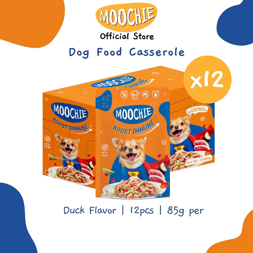 Moochie Value Box Wet Dog Food Casserole Boost Immune Duck Flavor 85g ...