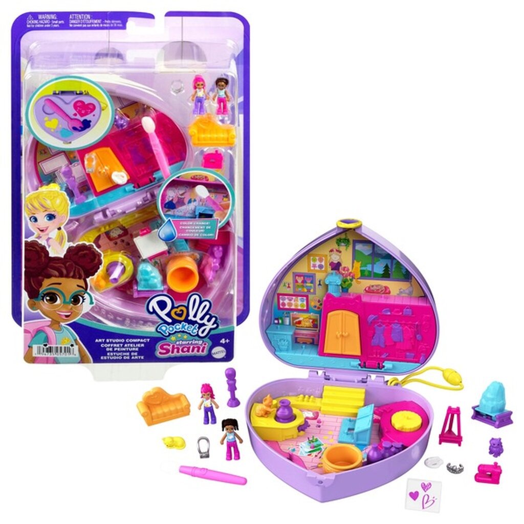 Polly Pocket Starring Shani Art Studio Compact Doll's Of Zani Doll ...