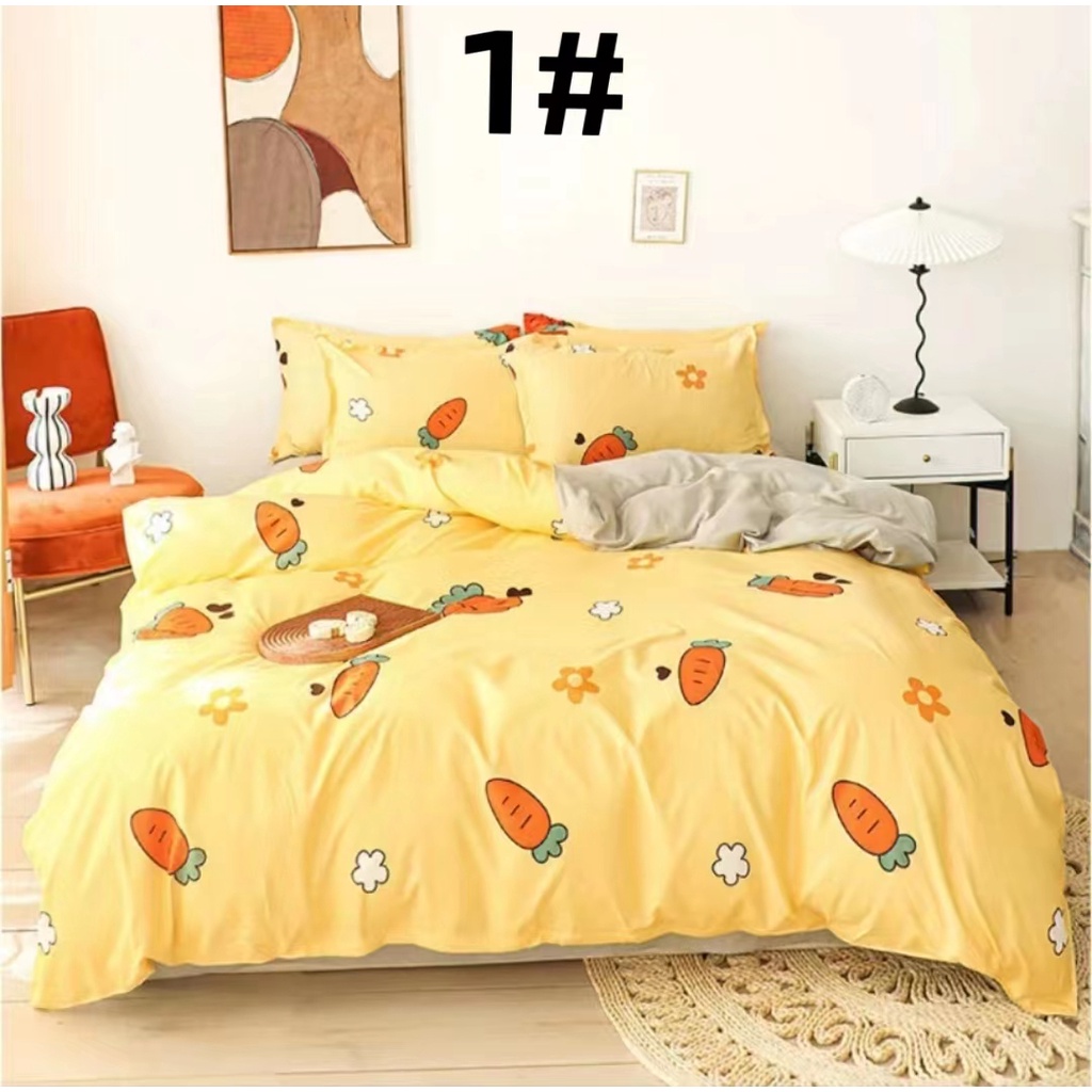 COD High Quality Sheet Set 4 in 1 Pillowcase, Sheet, Duvet Cover