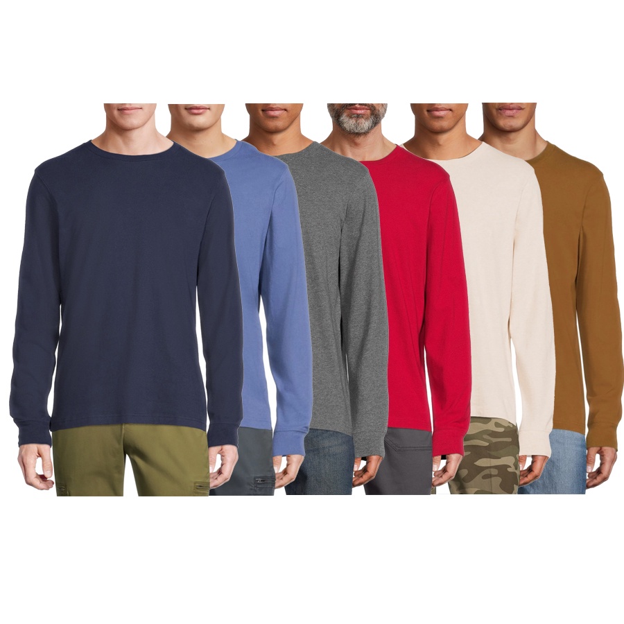 George Men's Thermal Crewneck Tee with Long Sleeves 