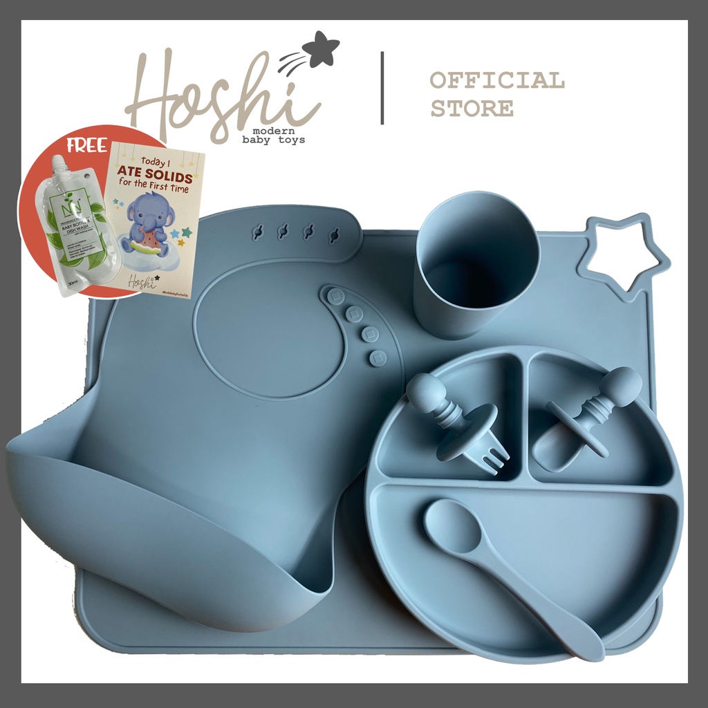 Hoshi Baby 7pc Premium Toddler Feeding Set, 100 Platinum Medical Grade