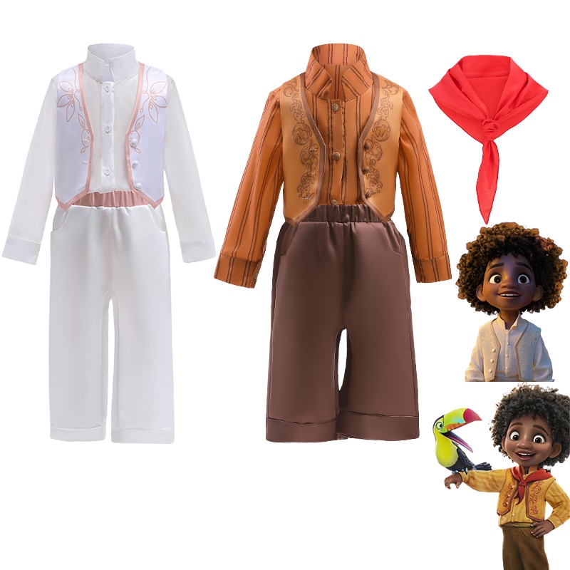 2022 Charm Kids Cosplay Encanto Costume for Boys Antonio Clothing Set