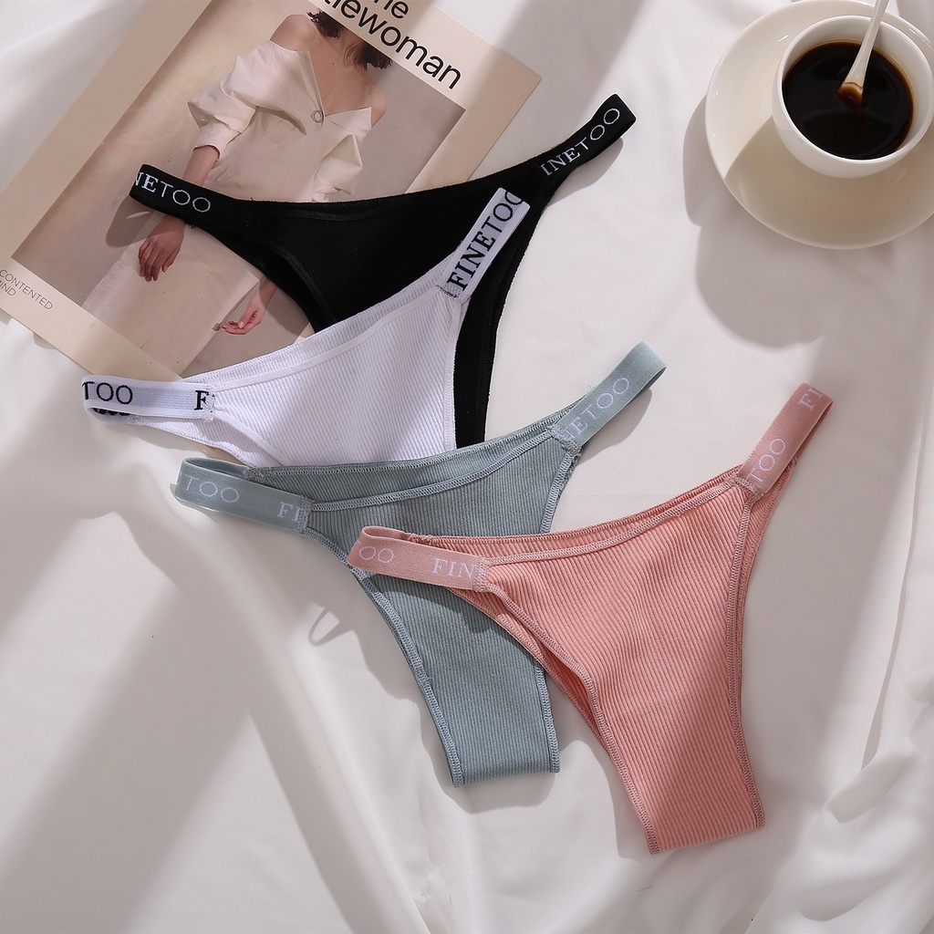 CuteByte 3 Pcs/Set Sexy Lingerie Women Cotton Panty Letter Low Waist ...