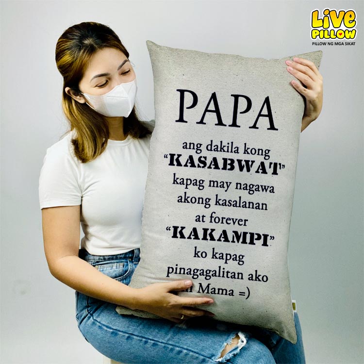 LIVEPILLOW Fathers Day Gift set Pillow Case Big Sizes TAGALOG MESSAGE